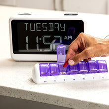 Load image into Gallery viewer, Digital Talking Clock &amp; Pill Reminder with Adjustable Features for Elderly Care