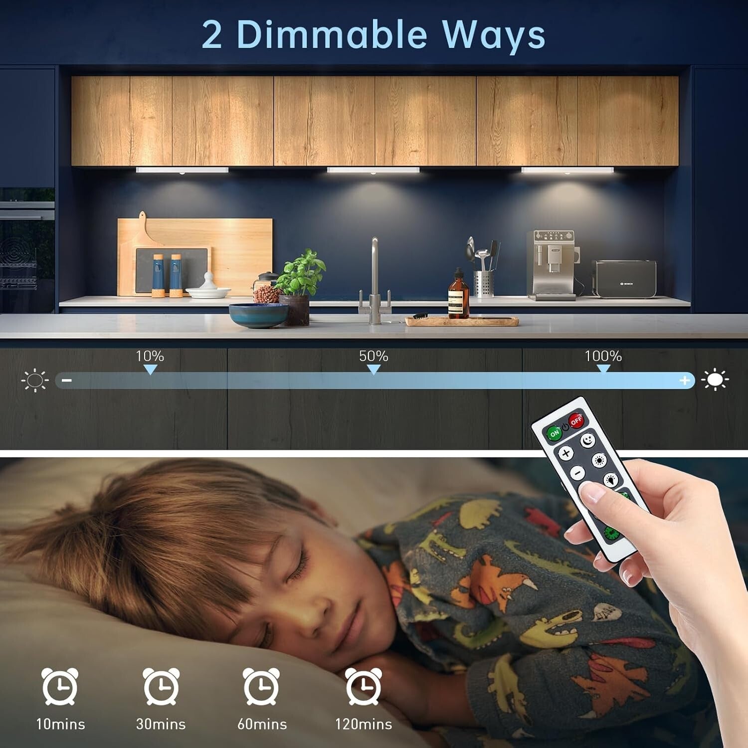 Wireless LED Closet Lights with Remote & Dimming - Perfect for Home Safety