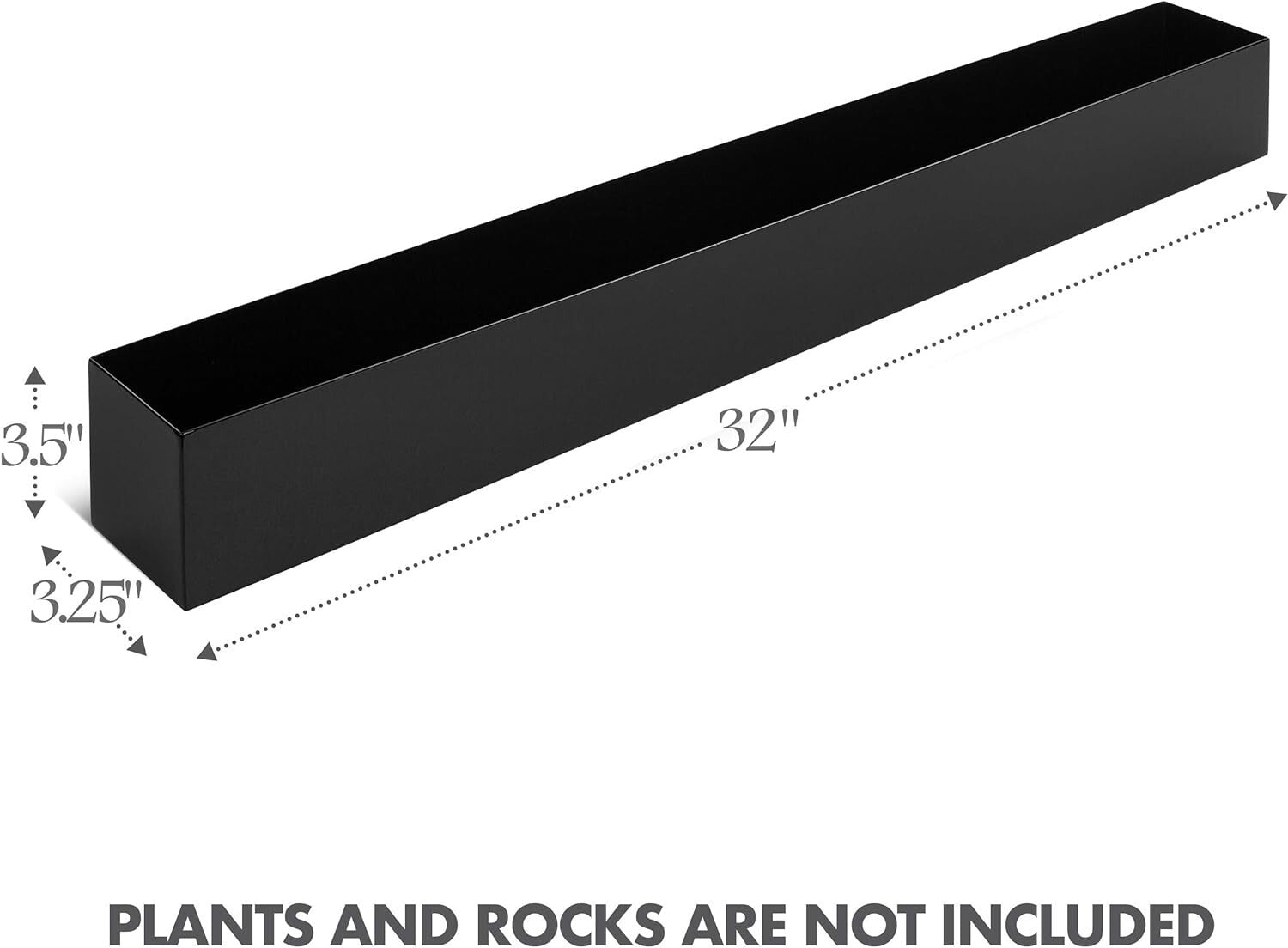 Durable 32" Rectangular Stainless Steel Planter - Versatile Indoor Decor