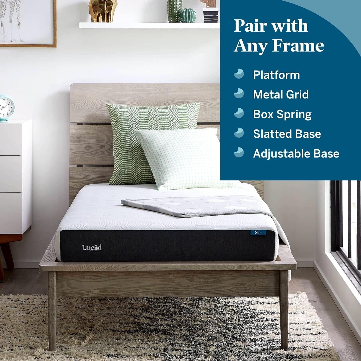 6-Inch Firm Gel Memory Foam Mattress - Breathable with Bamboo Charcoal Infusion