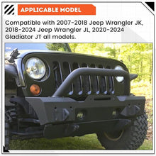 Load image into Gallery viewer, Premium Stubby Front Bumper with Integrated Fog Light for Jeep Wrangler Models