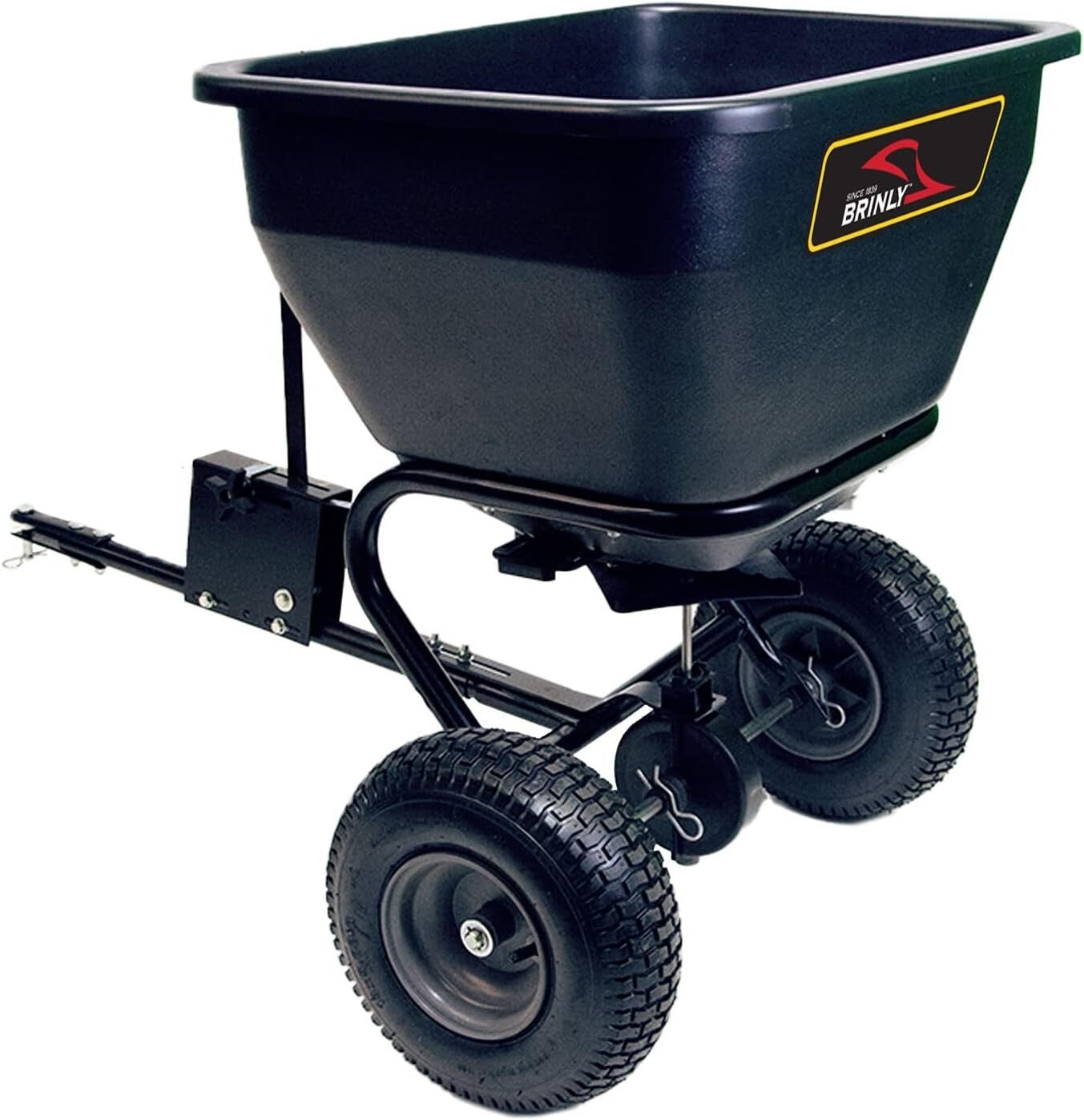 Tow Behind Broadcast Spreader - 175 lb Capacity with Universal Hitch & Autoflow