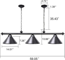 Load image into Gallery viewer, Modern Industrial Pool Table Chandelier with Durable Metal &amp; Instant On Feature