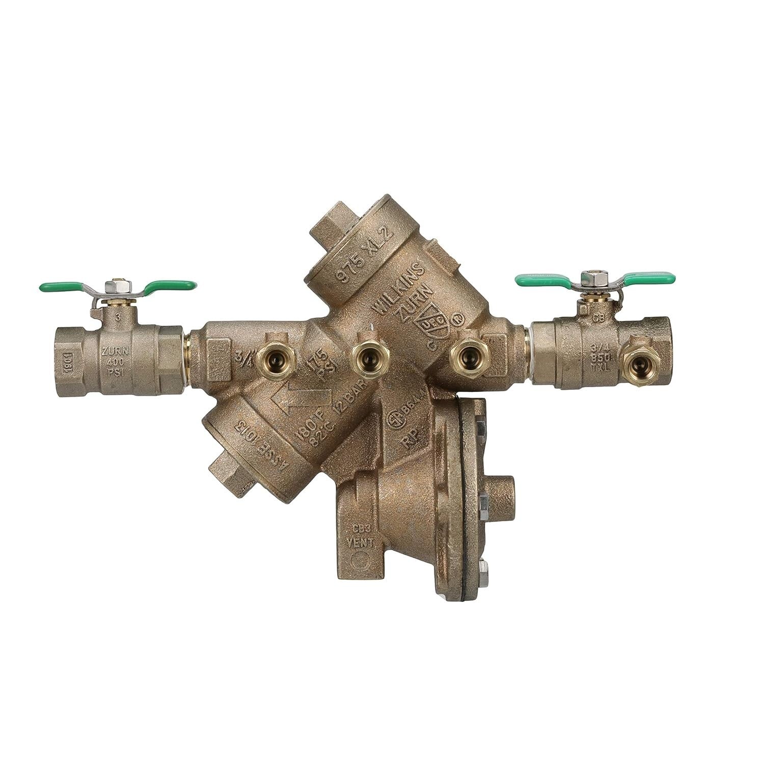 Bronze 3/4" Reduced Pressure Backflow Preventer - Maximum 175 PSI Safety