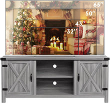 Load image into Gallery viewer, Rustic Gray Wash Barn Door Media Console - Ideal for Living Room and TV Storage