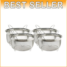 Load image into Gallery viewer, Versatile 3-Quart Stainless Steel Mesh Colander with Folding Handles - Pack of 4