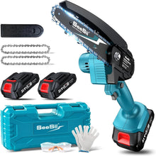 Load image into Gallery viewer, Cordless 6-Inch Mini Chainsaw with 2 Batteries - Ideal for Pruning and Cutting