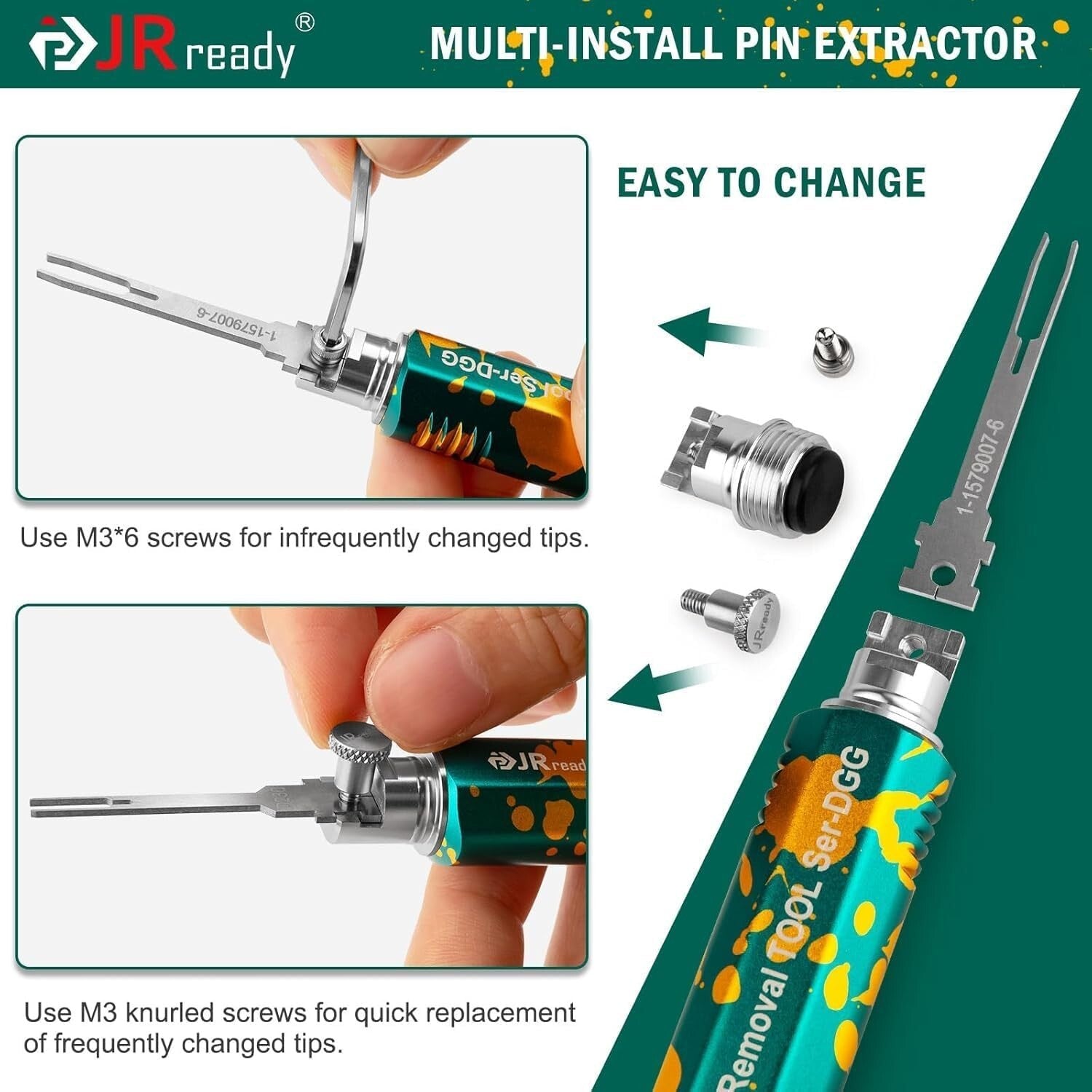 Dual-Head JRDDS Pin Extractor Tool Kit - Perfect for AMP and Molex Connectors