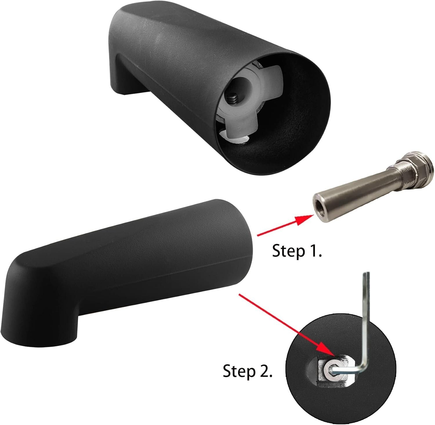 Heavy Duty Zinc Bathtub Faucet in Matte Black - Seamless and Stylish Finish