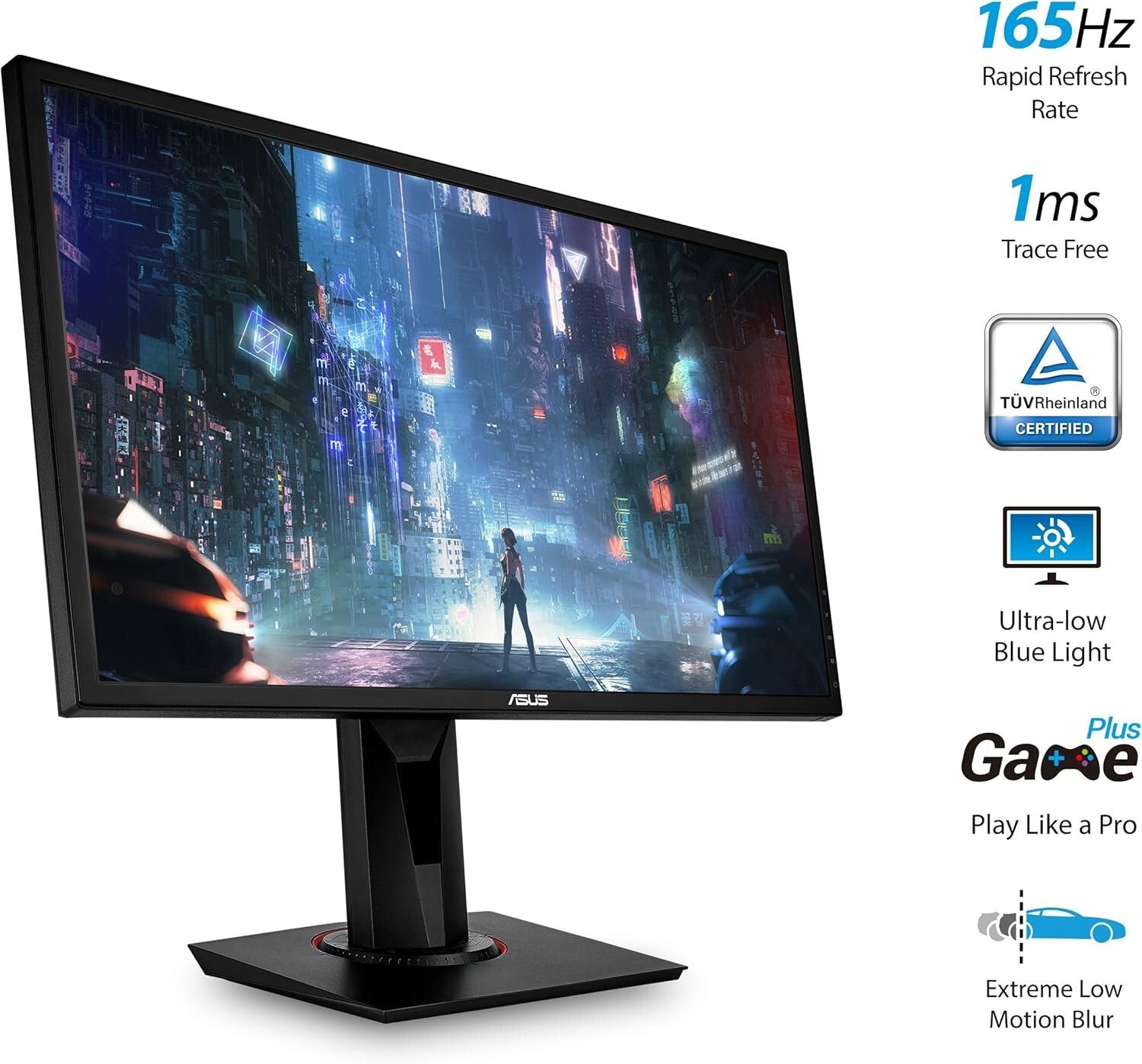 Eye Care Technology 24-Inch Gaming Monitor - 165Hz, 0.5ms for Ultimate Comfort