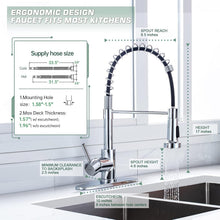 Load image into Gallery viewer, Modern Kitchen Faucet with High Arc Spout &amp; Pull Down Sprayer for Utility Sinks