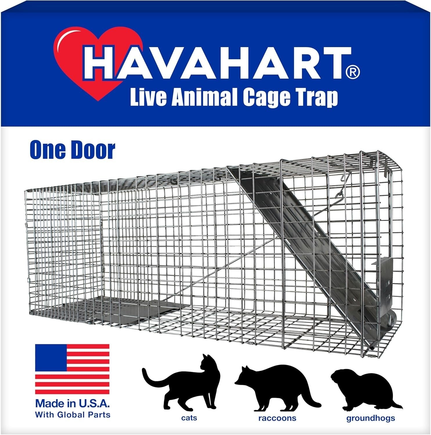 Professional Quality 1-Door Humane Animal Trap - Safe for Cats, Raccoons & More