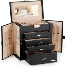 Load image into Gallery viewer, Mirrored Jewelry &amp; Watch Storage Box - Elegant Design with Removable Pillows
