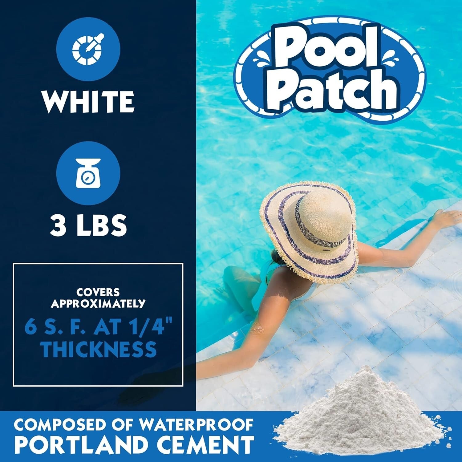 Quick-Drying Pool Tile Adhesive Repair Kit - 3 lb Thinset for Easy DIY Repairs