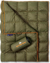 Load image into Gallery viewer, Puffy Packable Down Camping Blanket - Lightweight &amp; Water-Resistant Comfort