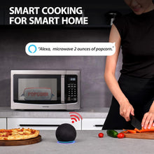 Load image into Gallery viewer, Voice-Activated 1.3 Cu Ft Microwave - Sensor Cooking, Mute Function &amp; Child Lock