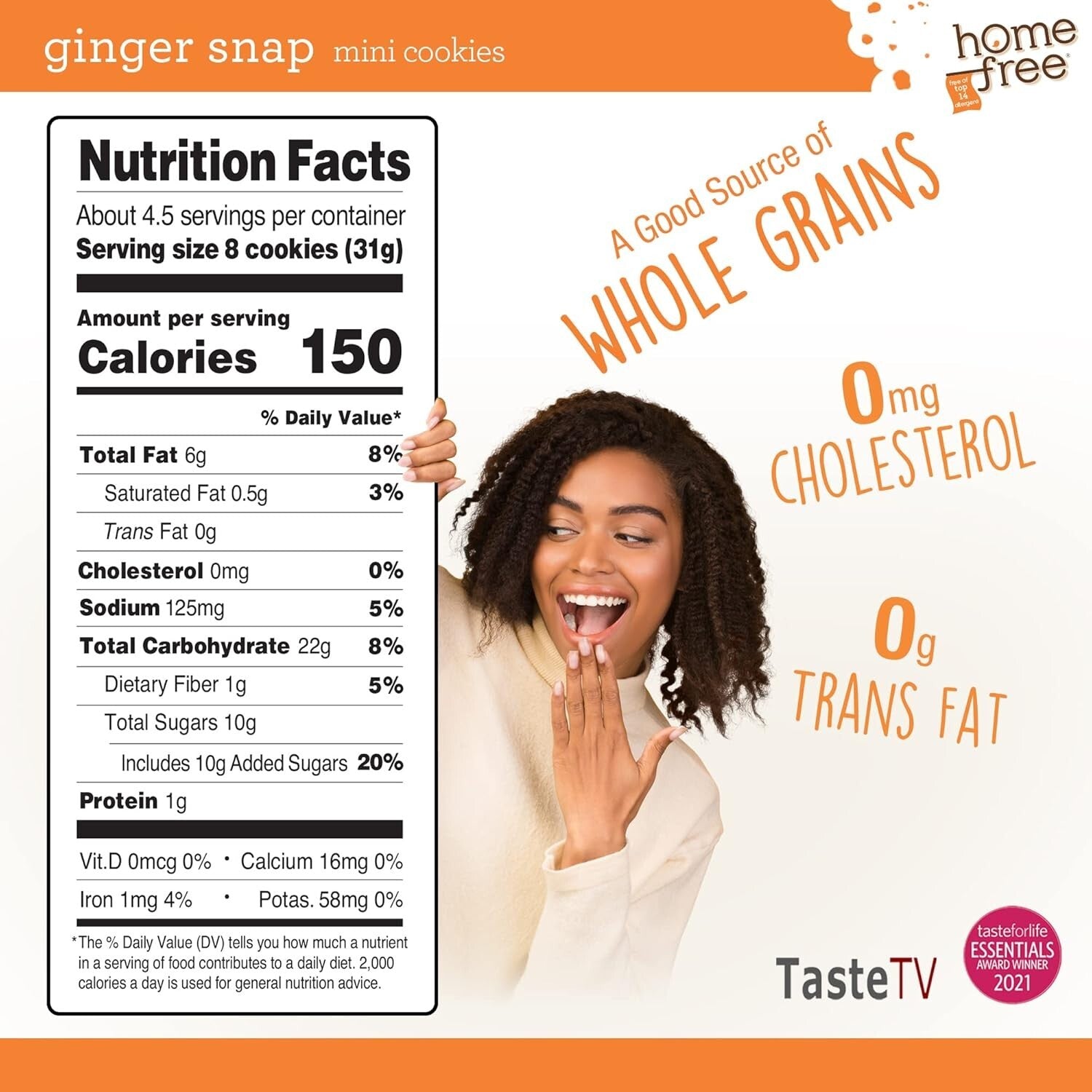 Delicious Vegan Ginger Snap Mini Cookies - Nut-Free, School Safe & 5 oz Packs