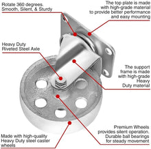 Load image into Gallery viewer, Versatile 4" Heavy Duty Steel Swivel Casters - Perfect for Industrial &amp; Home Use