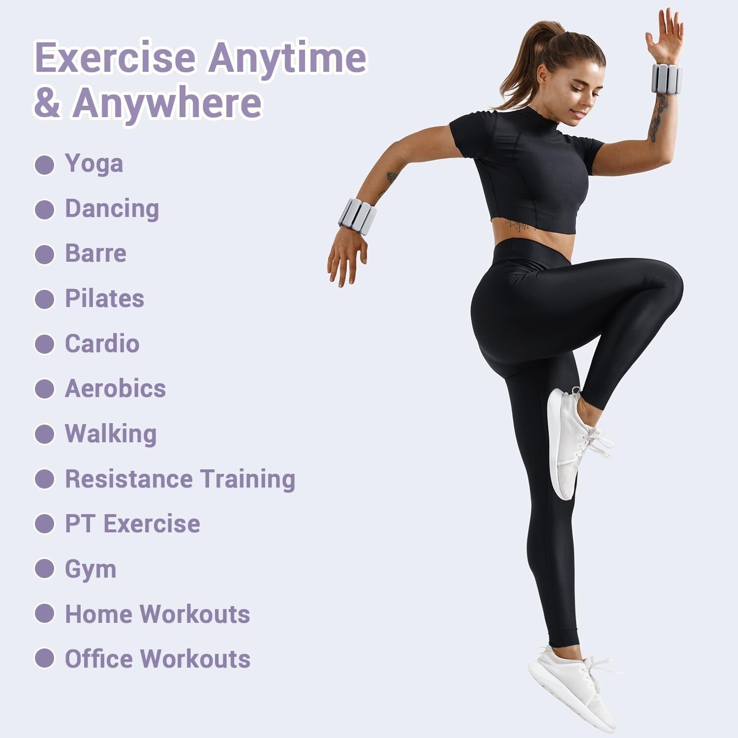 Durable Waterproof Wrist & Ankle Weights - Adjustable 2 lb/4 lb Set for Fitness