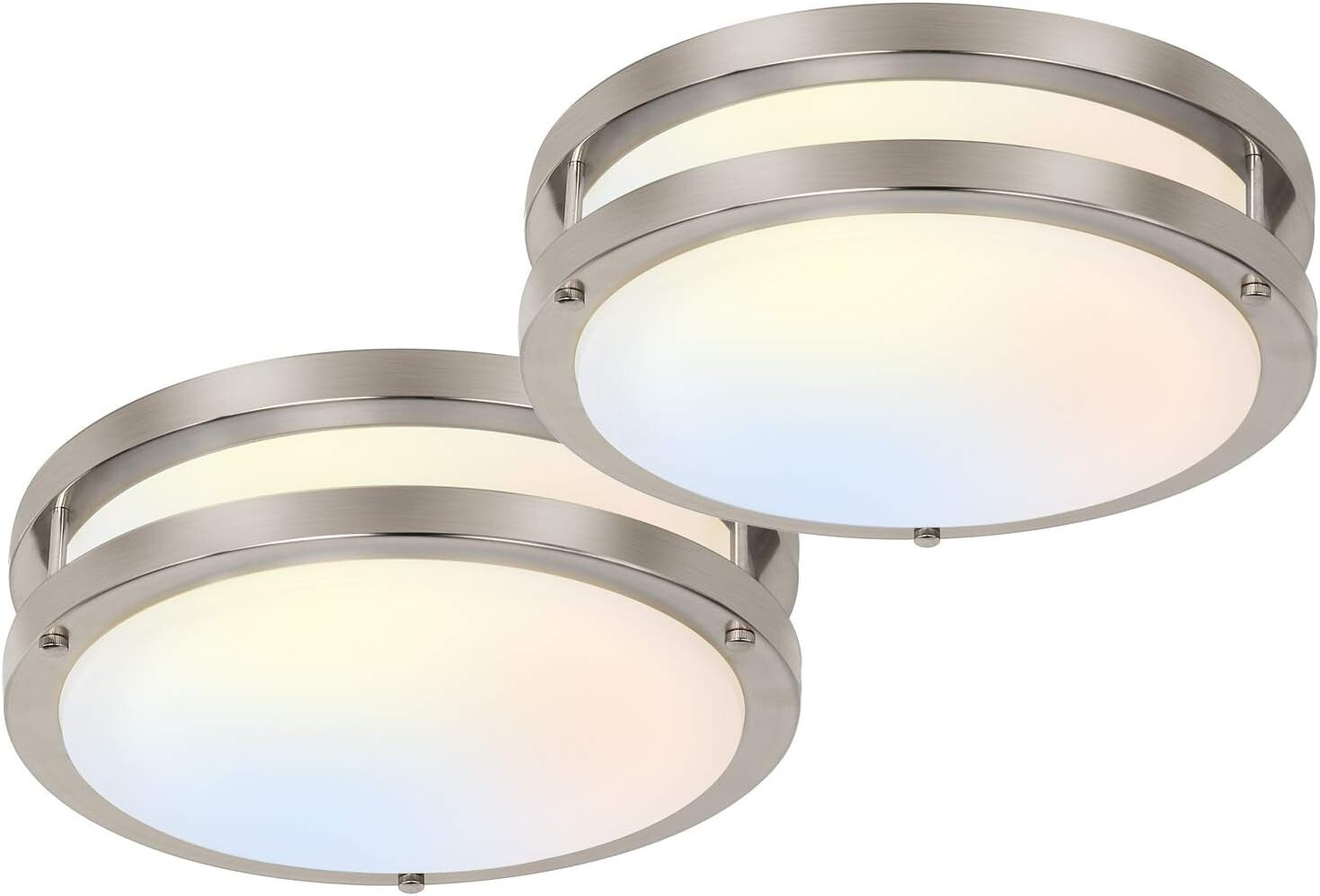 Energy-Efficient 2 Pack 13" Flush Mount Ceiling Lights with Dimming Feature