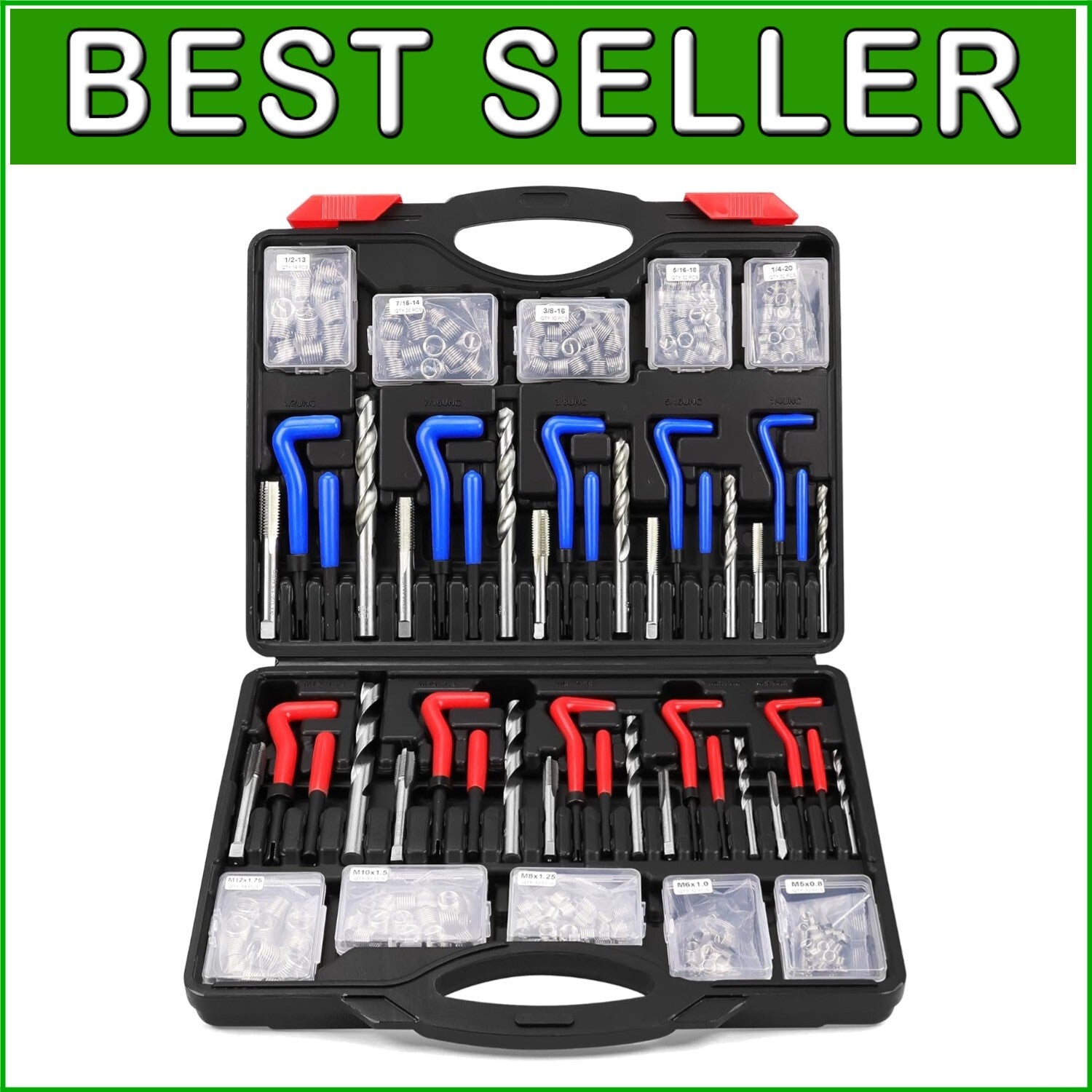Durable 320-Piece Automotive Heli Coil Set for Rethreading & Spark Plug Repair