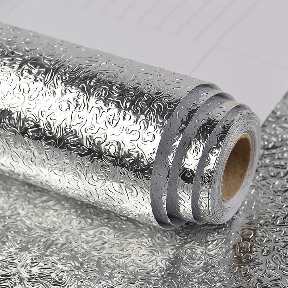 15.7'' x 708'' Heat Resistant Aluminum Foil Contact Paper for Kitchen Decor