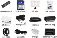 Load image into Gallery viewer, Portable 8K Digital Camera with Fill Light &amp; External Mic for YouTube Vlogging