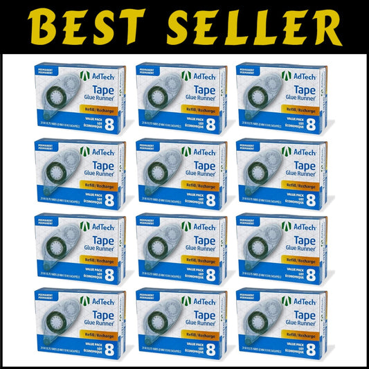 Permanent Blue Cartridge Crafter's Tape Refills (12 Pack) - Photo Safe Adhesive