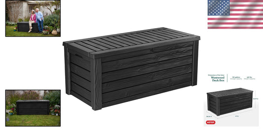 Versatile 150-Gallon Resin Storage Deck Box & Stylish Bench - Waterproof