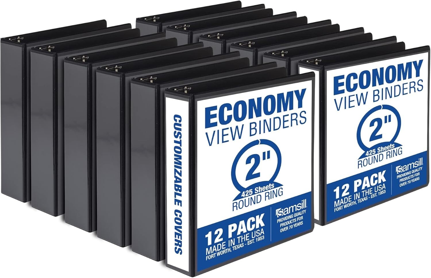 Versatile 12-Pack 2-Inch Binders with Round Rings - Perfect for Organization