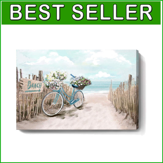 Chic 24x16 Coastal Wall Art - Relaxing Seascape Canvas for Bedroom and Bathroom