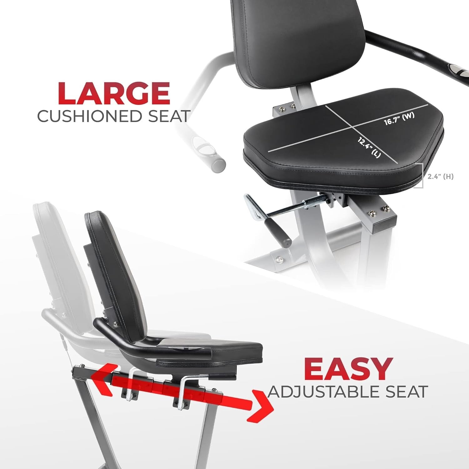 Full-Body Recumbent Bike for Seniors with Magnetic Resistance & Digital Monitor