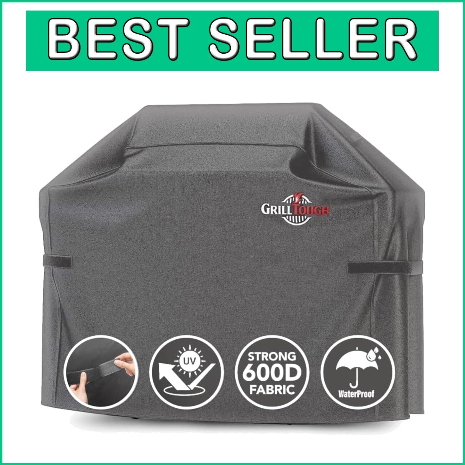 Durable 58 Inch Gas Grill Cover - Weather & UV Resistant with Adjustable Straps