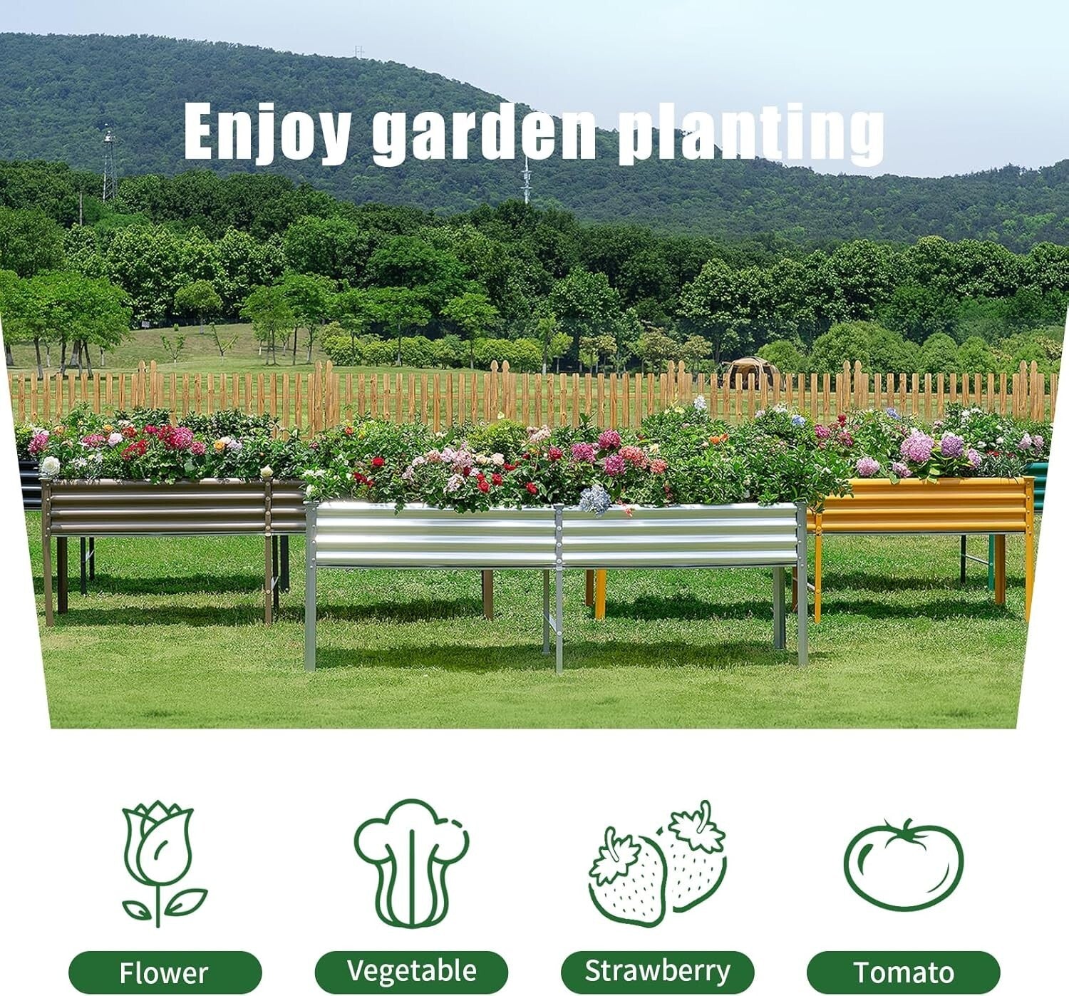 Easy Assembly Raised Garden Bed with Legs - 96x24x32 in, Perfect for Outdoor Use