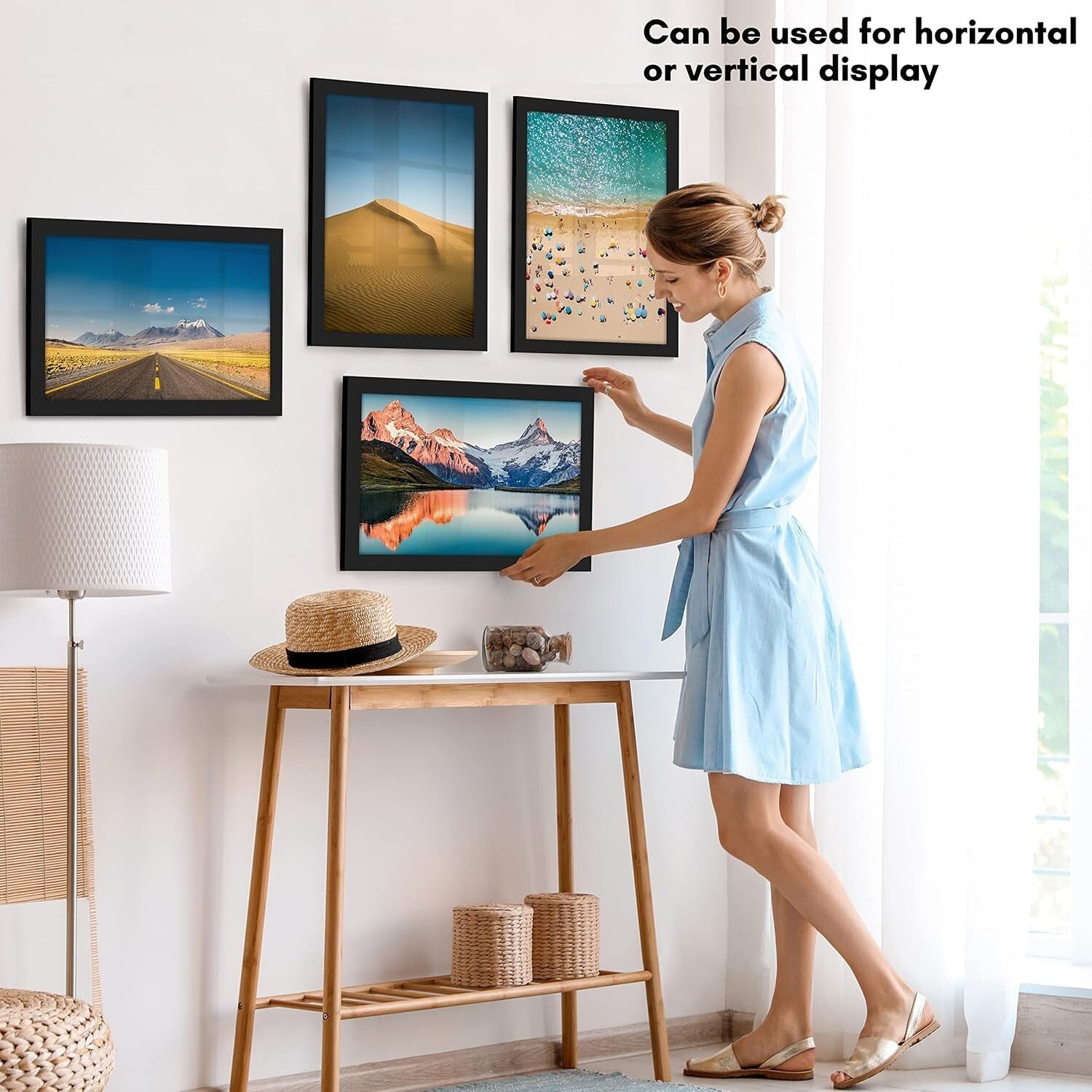 Gallery Style Black Picture Frames 11x17 with Durable Engineered Wood - 4 Pack