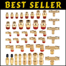 Load image into Gallery viewer, 43 PCS Brass Air Brake Fittings Kit - Quick Connect &amp; NPT Thread Assortment