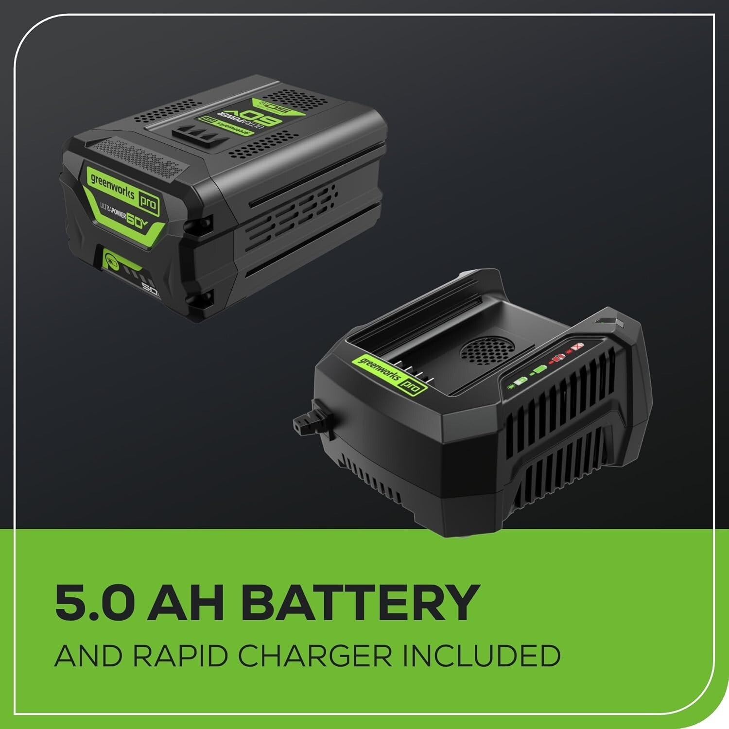 60V Cordless 21” Lawn Mower with LED Lights & Rapid Charger - Eco-Friendly Power