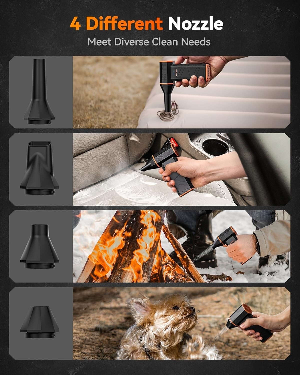 Efficient Cordless Air Duster - 110,000 RPM Turbo Speed for Electronics & Home