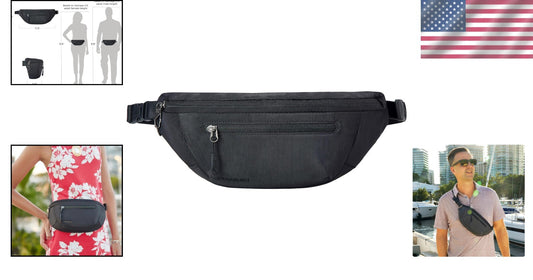 5-Point Anti-Theft Urban Waist Pack with RFID Protection - Stylish Security