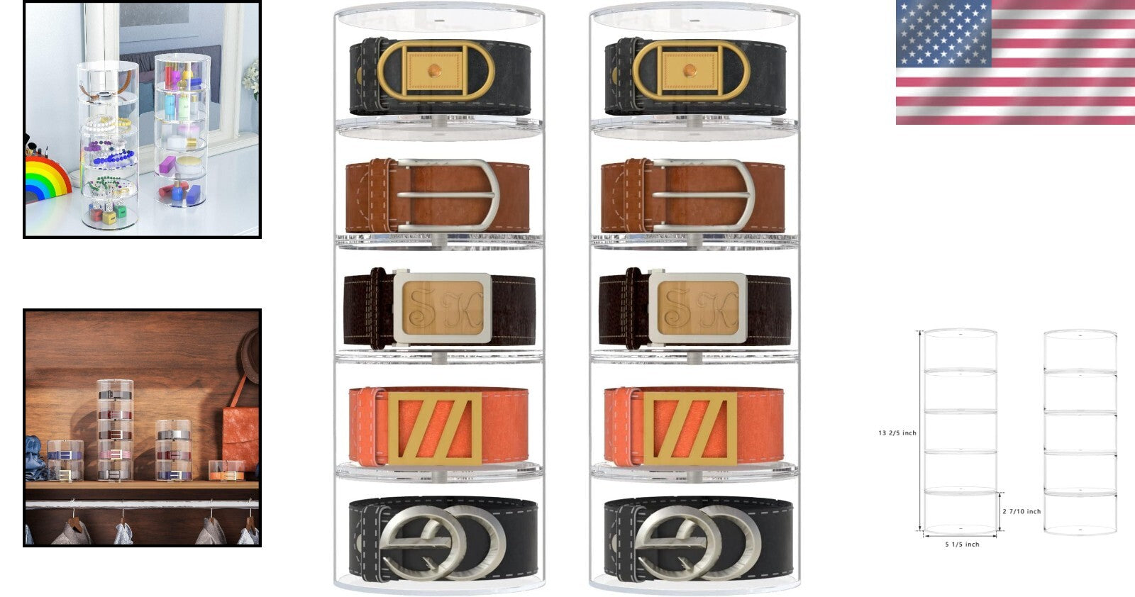 Sturdy Multi-Purpose Acrylic Storage Case – 10 Compartments for Belts & More