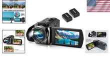 Load image into Gallery viewer, Compact 24MP Video Camera with 270° Rotating Screen &amp; Dual Batteries Included