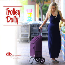 Load image into Gallery viewer, Lightweight Purple Foldable Shopping Cart with Oversized Wheels for Groceries