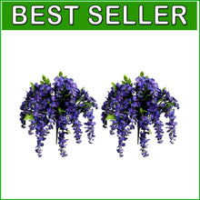 Load image into Gallery viewer, Vibrant Wisteria Hanging Flowers Set of 2 - Perfect for Weddings &amp; Memorial Days
