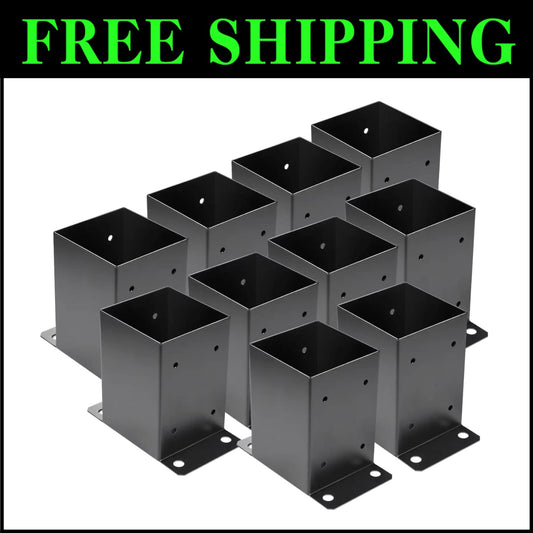 Black Powder-Coated 4x4 Post Bases (10 Pack) - Simple Installation Included