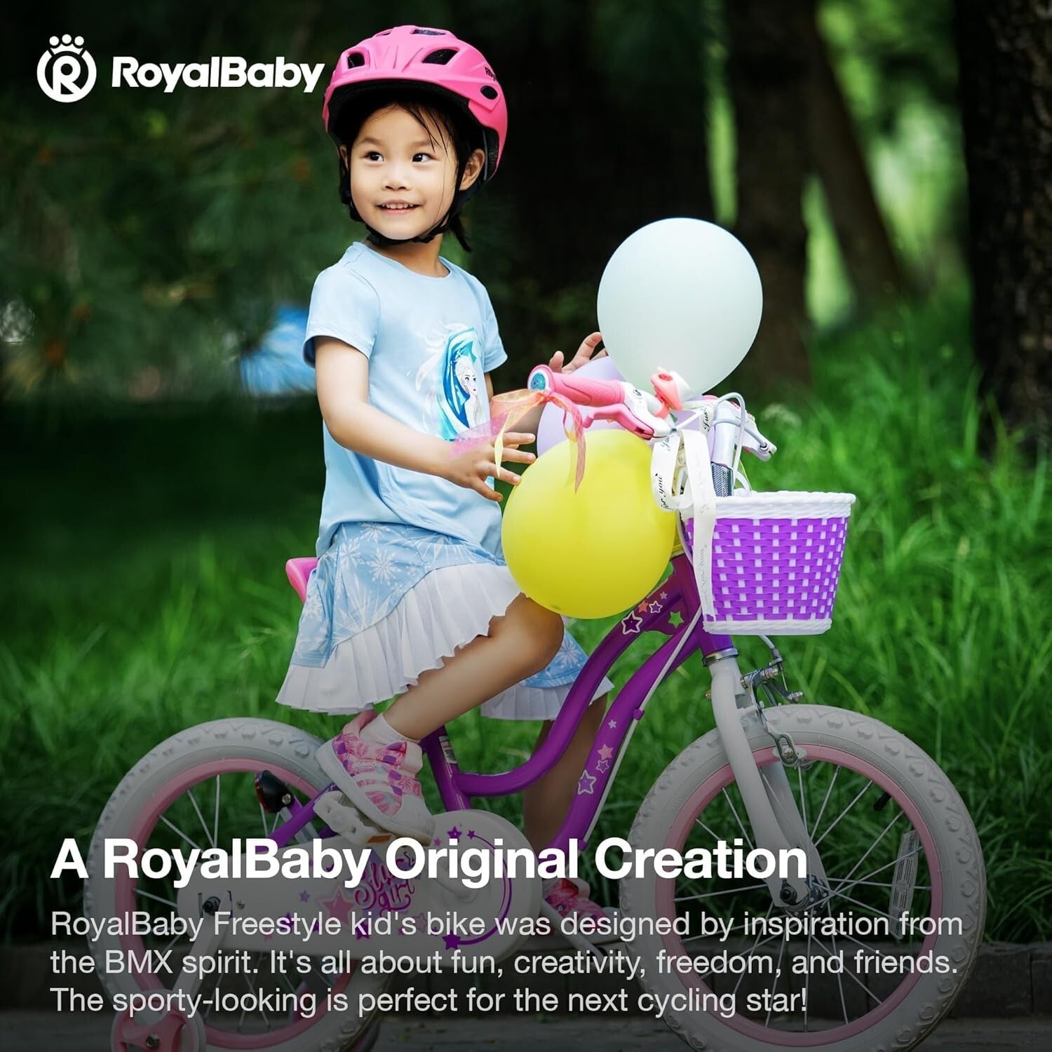 Stylish Girls Bike 14-Inch with Training Wheels & Basket for Easy Learning