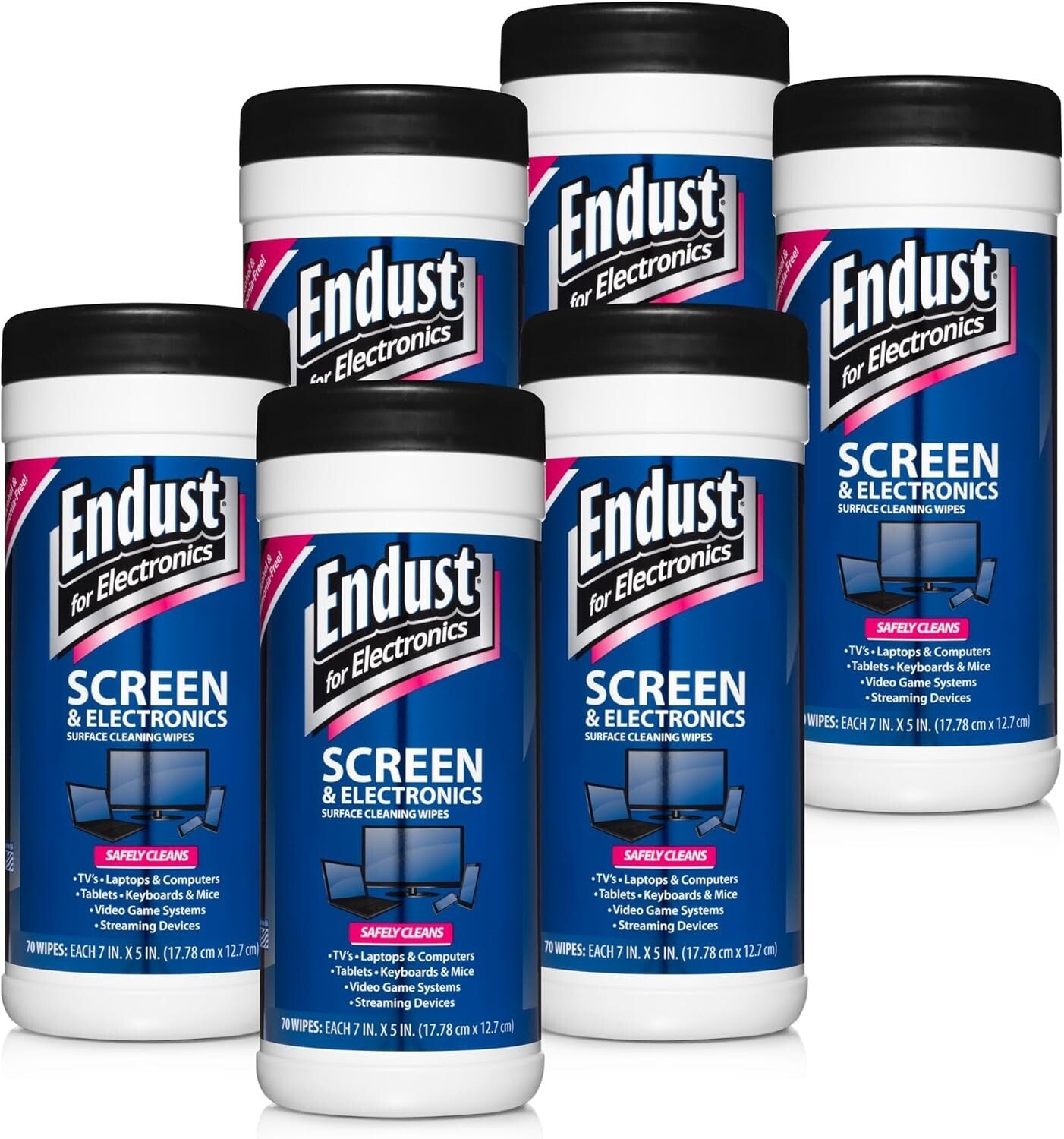 Convenient 70 Count Screen Cleaning Wipes - Ideal for Home & Office Use, 6 Pack
