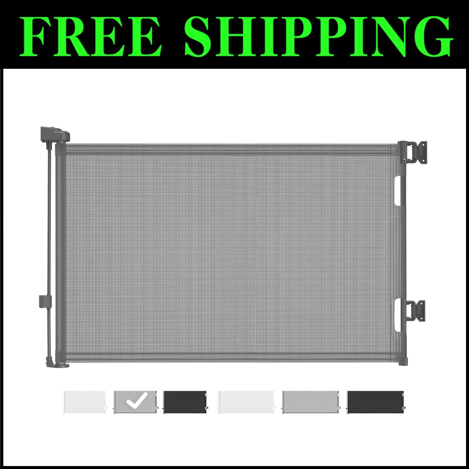 Space-Saving Retractable Mesh Gate - Ideal for Kids and Pets Indoors/Outdoors
