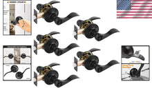 Load image into Gallery viewer, 5-Pack Matte Black Privacy Door Handles, Easy Install, Reversible Levers