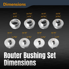 Load image into Gallery viewer, Router Template Guide Bushing Set - Ideal for Porter Cable, DeWalt, Bosch Models