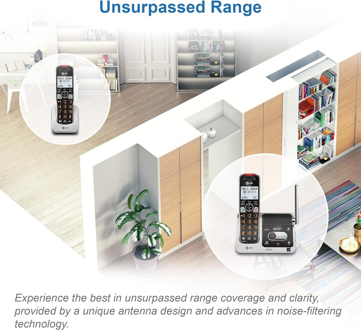 5-Handset Cordless Phone with Audio Assist, Answering Machine, and Call Blocker